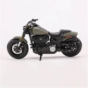 Mini Simulation Motorcycle Toys 1:18 for 2022 Fat Bob 114 Motorcycle Car Simulation Alloy Car Model Adult for Boys(Green)