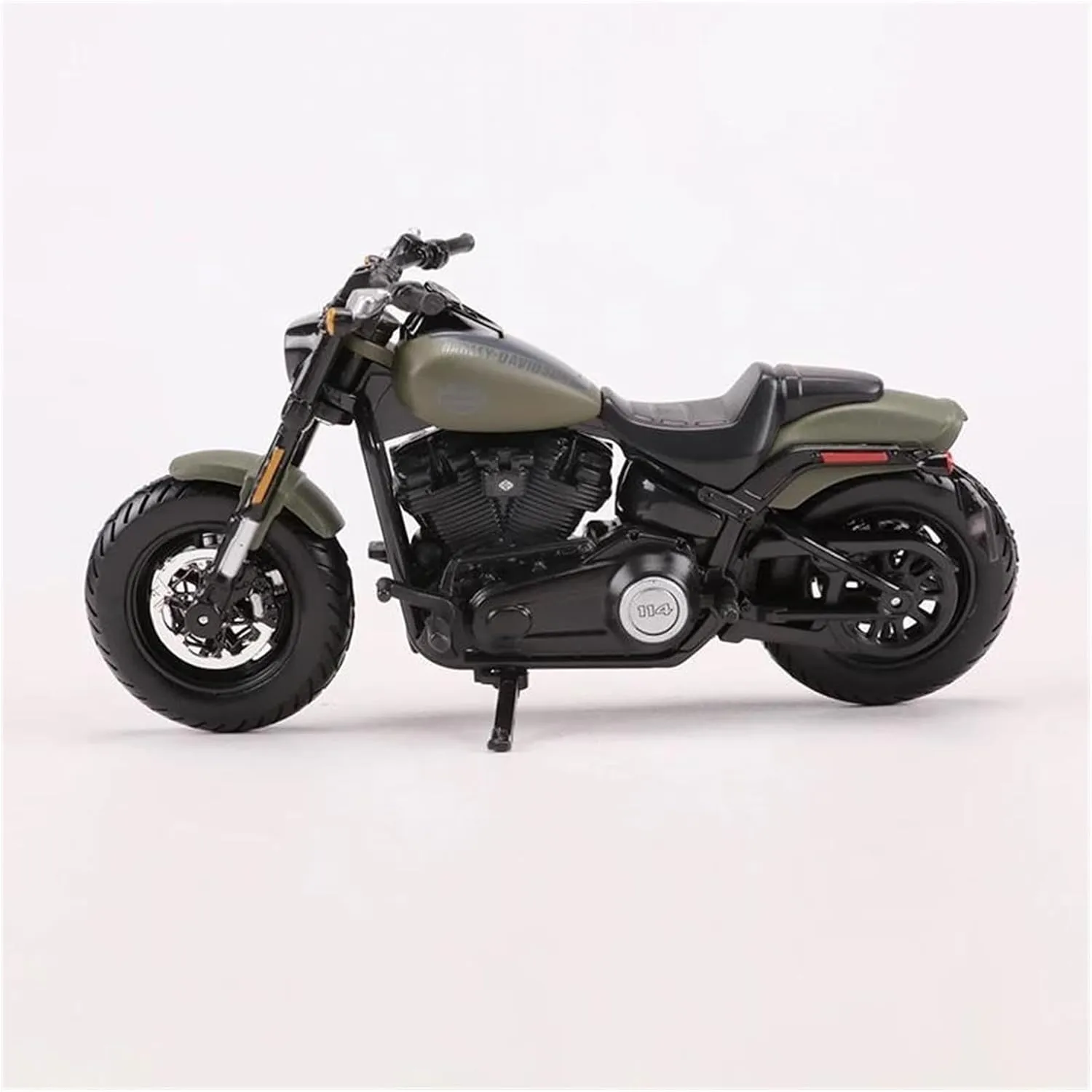 Mini Simulation Motorcycle Toys 1:18 for 2022 Fat Bob 114 Motorcycle Car Simulation Alloy Car Model Adult for Boys(Green)