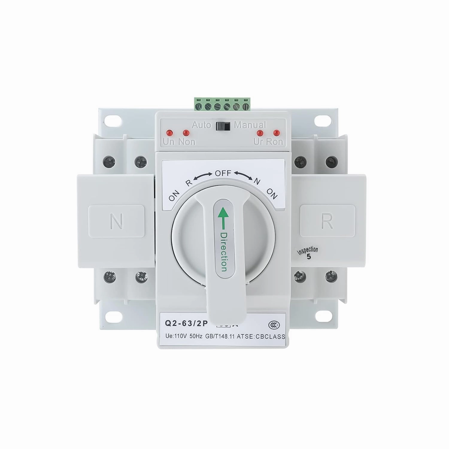 Mini Dual Power Automatic Transfer Switches 110V 2P 63A MCB Type Self Cast Conversion Change-Over Switch Dual Electronic Power Circuit Breaker