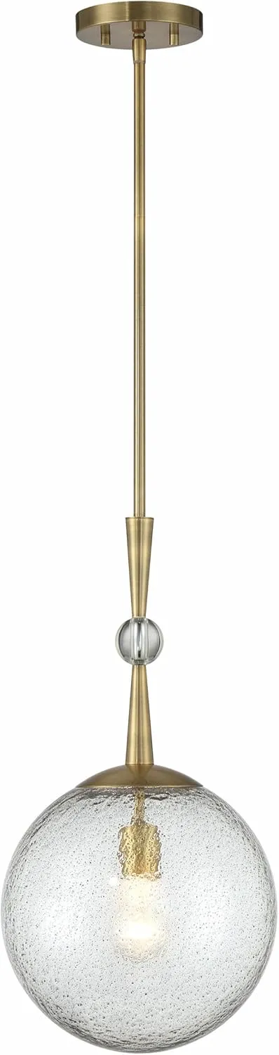 Minka Lavery 1337-923 Populuxe Mini Pendant, 1-Light, 60 Total Watts, 11-in H x 21.13-in W, Oxidized Aged Brass