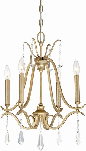 Minka Lavery 4444-582 Laurel Estate Crystal Mini Chandelier Lighting, 4-Light 240 Watts, 22"H x 18"W, Brio Gold