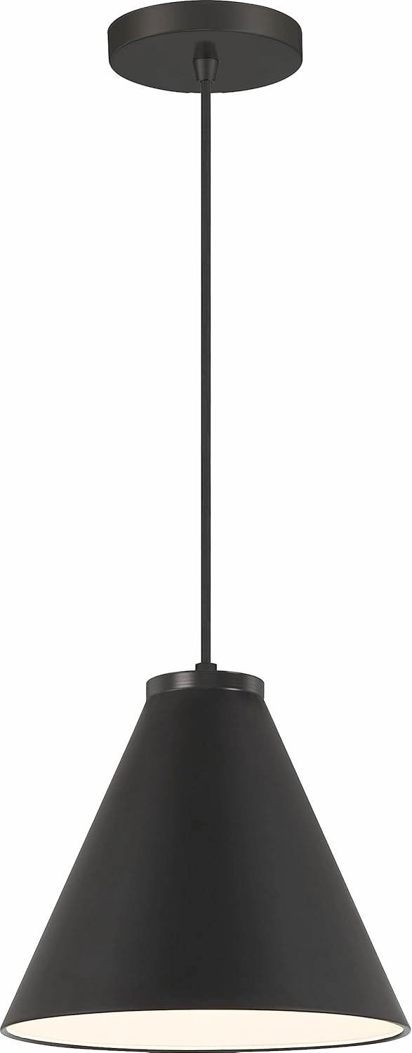 Minka Lavery 6201-66A Vantage Pendants Metal Cone Mini Pendant Light, 1-Light 60 Watt, 10"H x 10"W, Coal