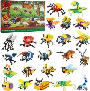 MISINI M6002 Animal Insect Advent Calendar 2025 MINI Building Block Set, 912/pcs MOC Creative Toy Model, A Total of 24 Insect Building Kits, Gifts for, Kids, Boys and Girls