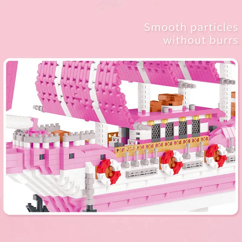 MOC Experts Girls Pink Princess Love Sailboat MINI Bricks Toys