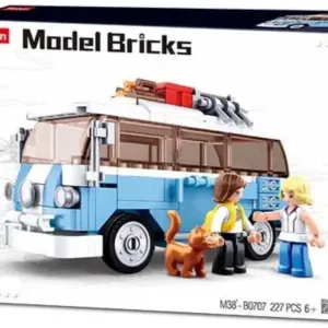 Model Bricks Blue T1 Van Building Brick Kit