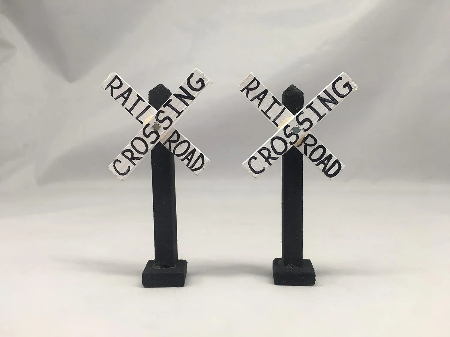 Model Train 3 INCH Miniature Railroad Crossing Sign | Set of 2 | Made in The USA