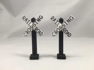 Model Train 3 INCH Miniature Railroad Crossing Sign | Set of 2 | Made in The USA