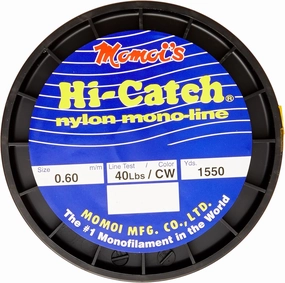 Momoi Hi-Catch 40-Pound 1550-Yard Clear White Line, 1-Pound Mono