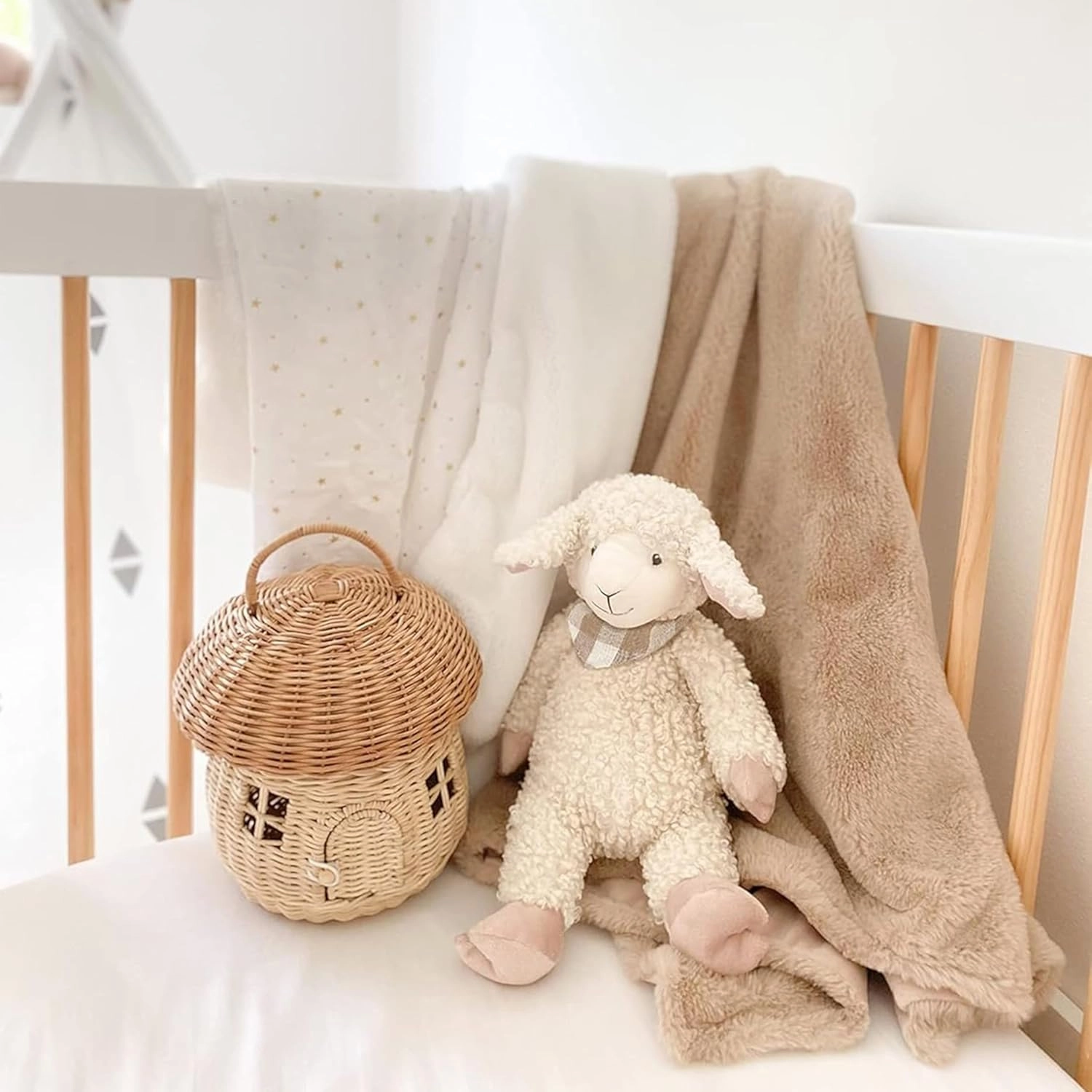 MON AMI Lafayette The Lamb Stuffed Animal 12”, Soft Cuddly Sheep Plush, Farm Animals, Use as Toy/Nursery Room Décor for Kids of All Ages, Great s