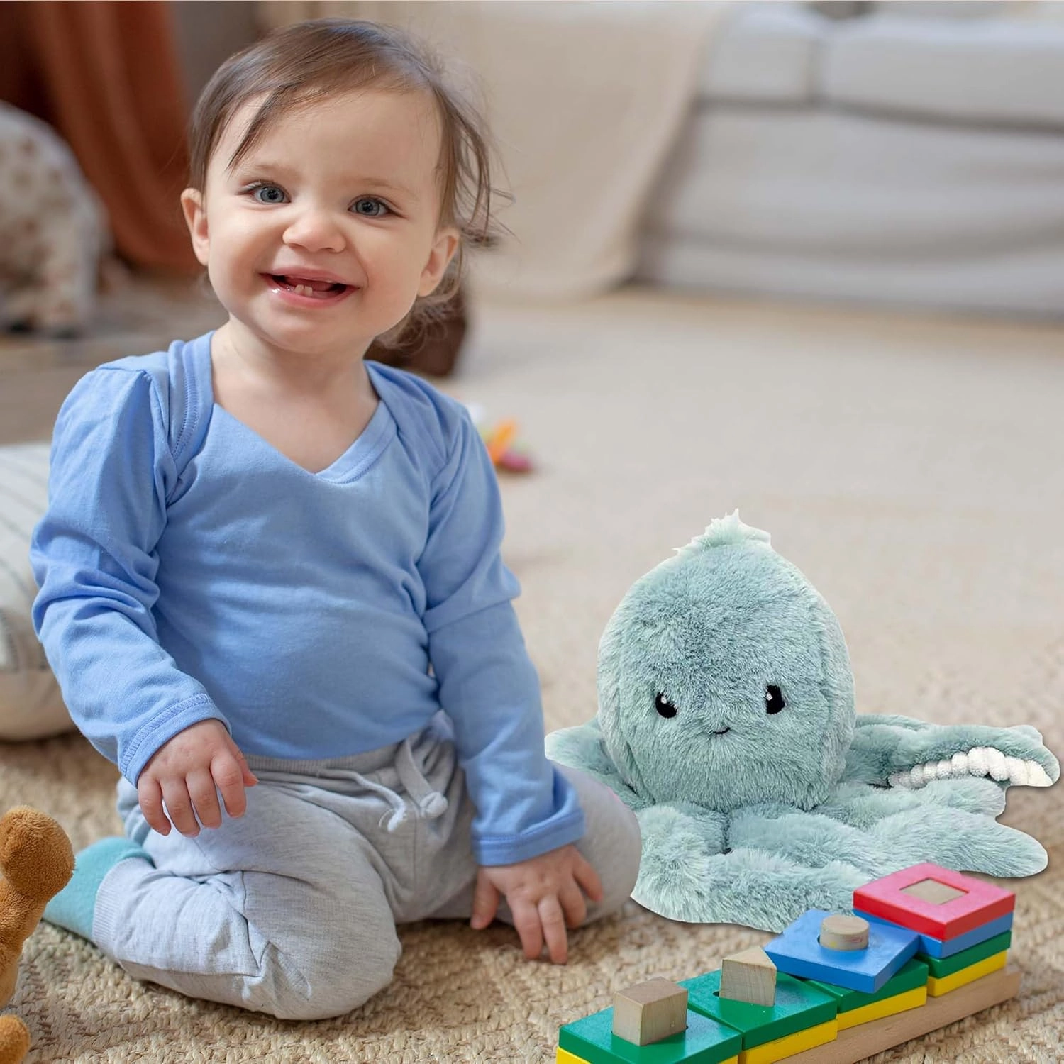 MON AMI Oda The Octopus Stuffed Animal Toy – 11”, Octopus Plush, Use as Toy or Nursery Room Décor, Great for Kids of All Ages