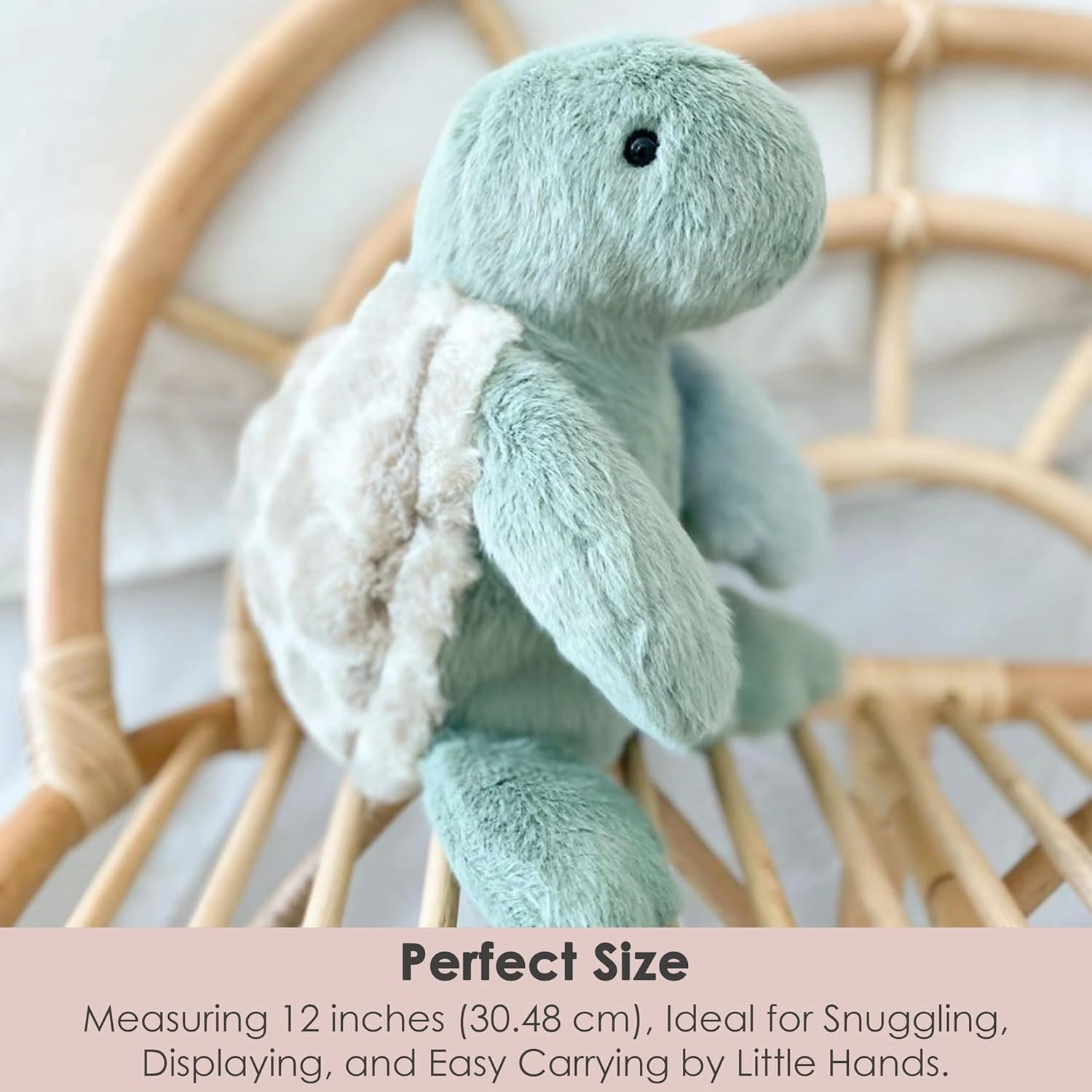 MON AMI Taylor The Turtle Stuffed Animal – 12”, Sea Turtle Plush Toy, Use as Toy/Nursery Room Décor, Gifts for Kids of All Ages, Ocean Animals