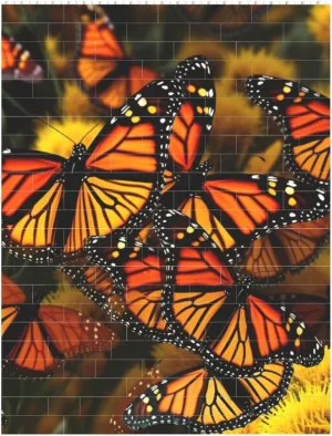 Monarch Butterflies Building Block Puzzle Personalized Building Bricks for Adults Square Shaped DIY Brick Block Puzzles Valentine's Day Gifts for Home Decor Brick Puzzle