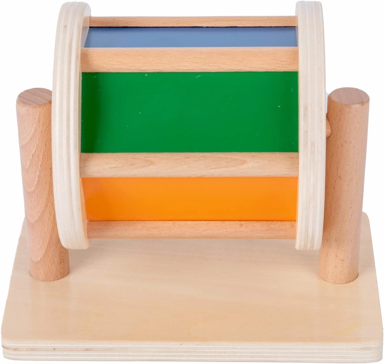 Montessori Baby Toys Play Kit - Montessori Mirror, Peekaboo, Knob Puzzle, Medium Spinning Drum - For 6-12 Months Toddlers