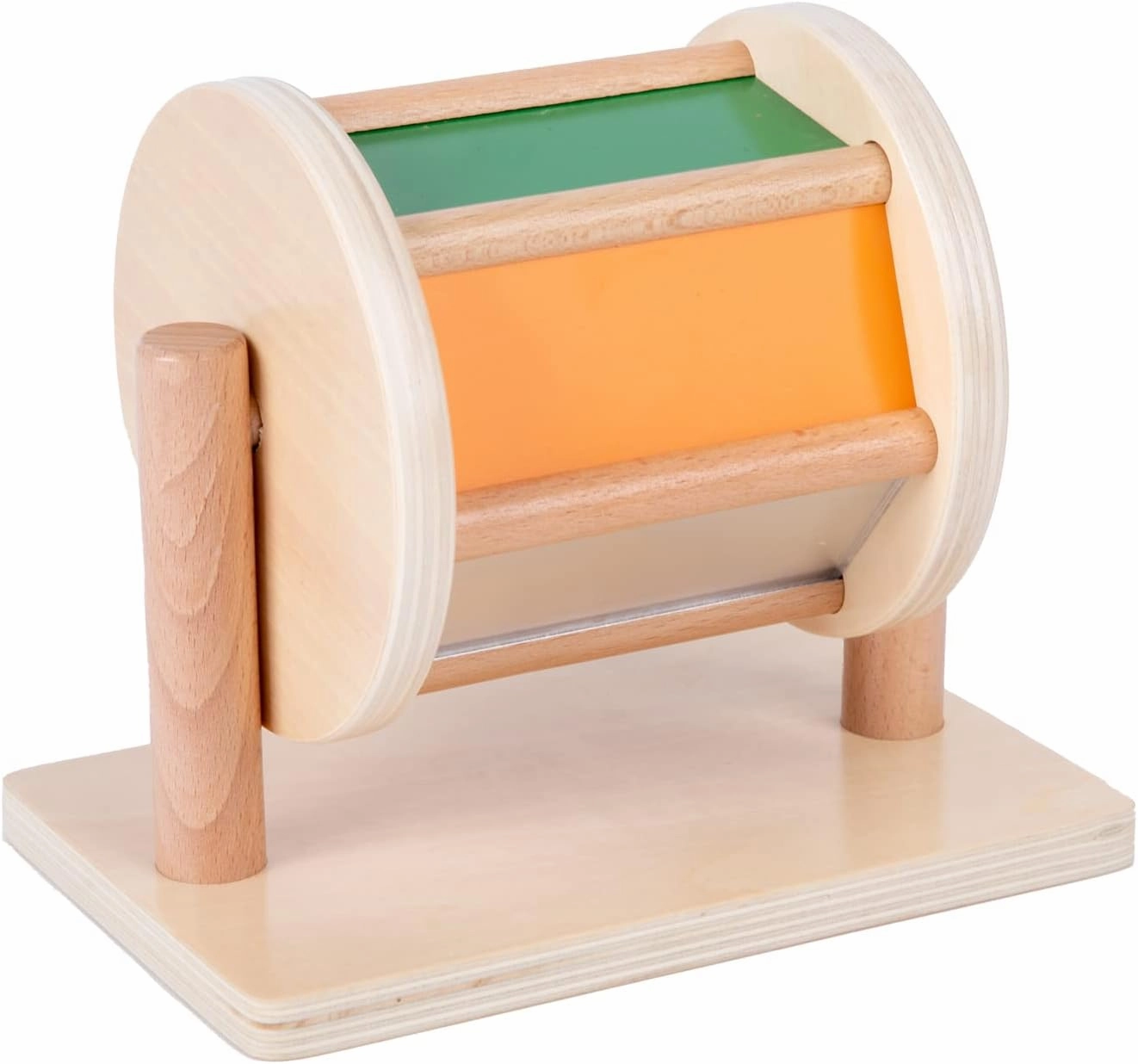 Montessori Baby Toys Play Kit - Montessori Mirror, Peekaboo, Knob Puzzle, Medium Spinning Drum - For 6-12 Months Toddlers