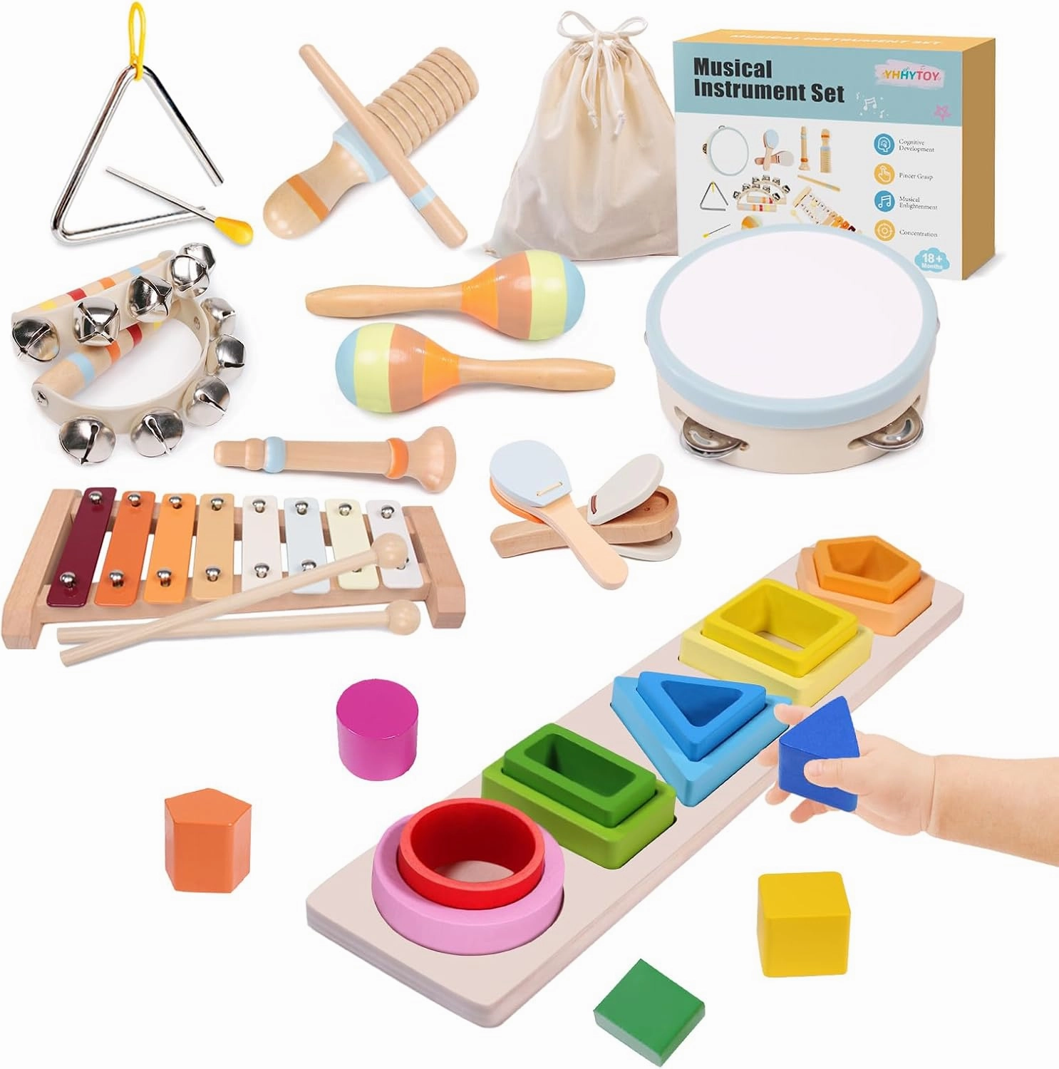 Montessori Toys for 1  Year Old, 18 Month Old Toddler Learning Wooden Baby Toys Preschool Education, Sensory Toys for Toddlers 1-3, 1 2 3 Year Old Girl Boy Baby Gifts