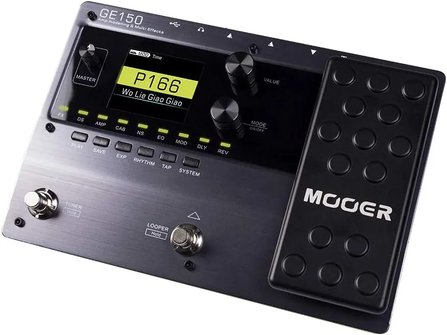 MOOER GE150 Electric Guitar Amp Modelling Multi Effects Pedal Portable Multi Effects Processor with Expression & IR Loading for Live show, Live Streaming, Home Studio, Guitar Practice