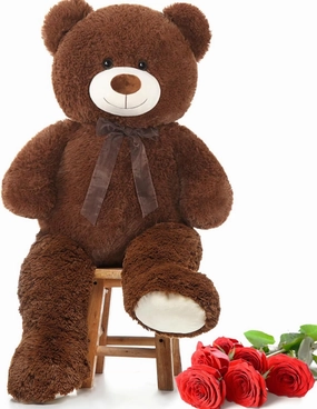 MorisMos Giant Teddy Bear Stuffed Animal 3 ft-36'' Large Teddy Bear, Brown Big Teddy Bear for Girlfriend Valentines, Large Stuffed Bear Plush for Birthday Christmas Baby Shower Decor,Dark Brown