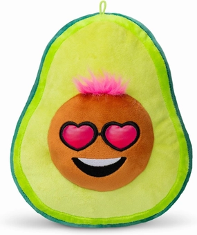 Ms Funky Avocado, Basic Fun, 03601, Spielzeuglebensmittel aus Plüsch, Avocado Geschenke, Inklusive rosa Haare und herzförmige Sonnenbrille, Perfektes Geschenk für Mädchen und Jungen, 38 cm
