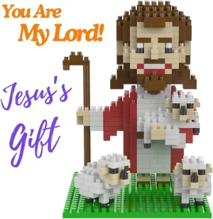 Multi-Blocks A Prayer Gift Jesus Building Set-The Good Shepherd Mini Figurine, Bible Story, Jesus Toy, Nativity Christmas Party Gift for Aged 14 , for Kids and Adults (589Pcs/3.3x3.14x4.44inch)