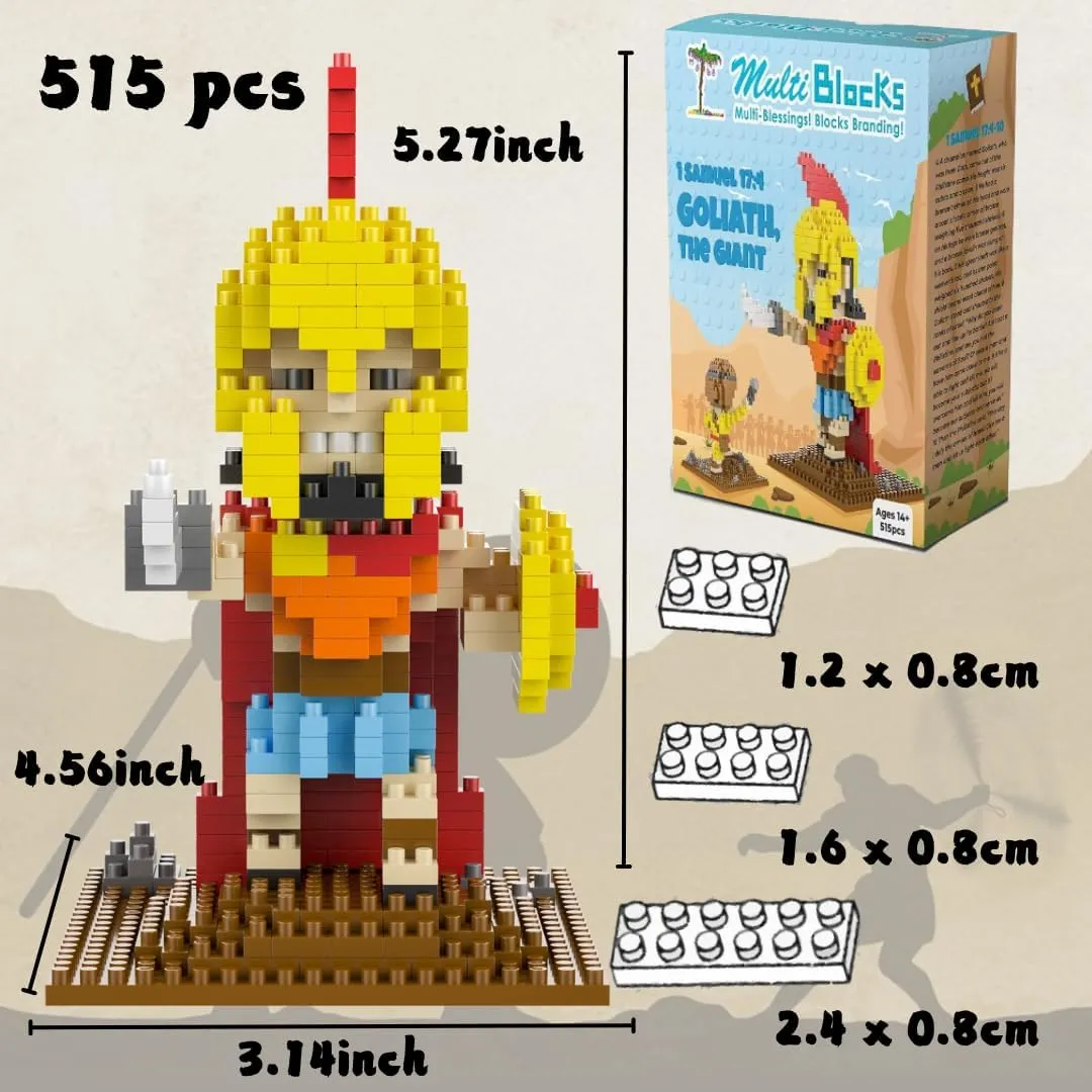 Multi-Blocks Jesus Series-Goliath, The Giant Mini Figurine, Bible Story, Collectable Building Set for Aged 14 , Great Gift for Teenagers and Adults (515Pieces/8x11.6x13.4cm)