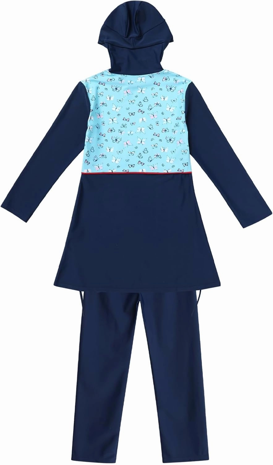 Muslim Swimsuits for Girls Kids Butterfly Islamic Swimwear Burkini Full Cover Hijab Top Pants Swim Costume Bathing Suit