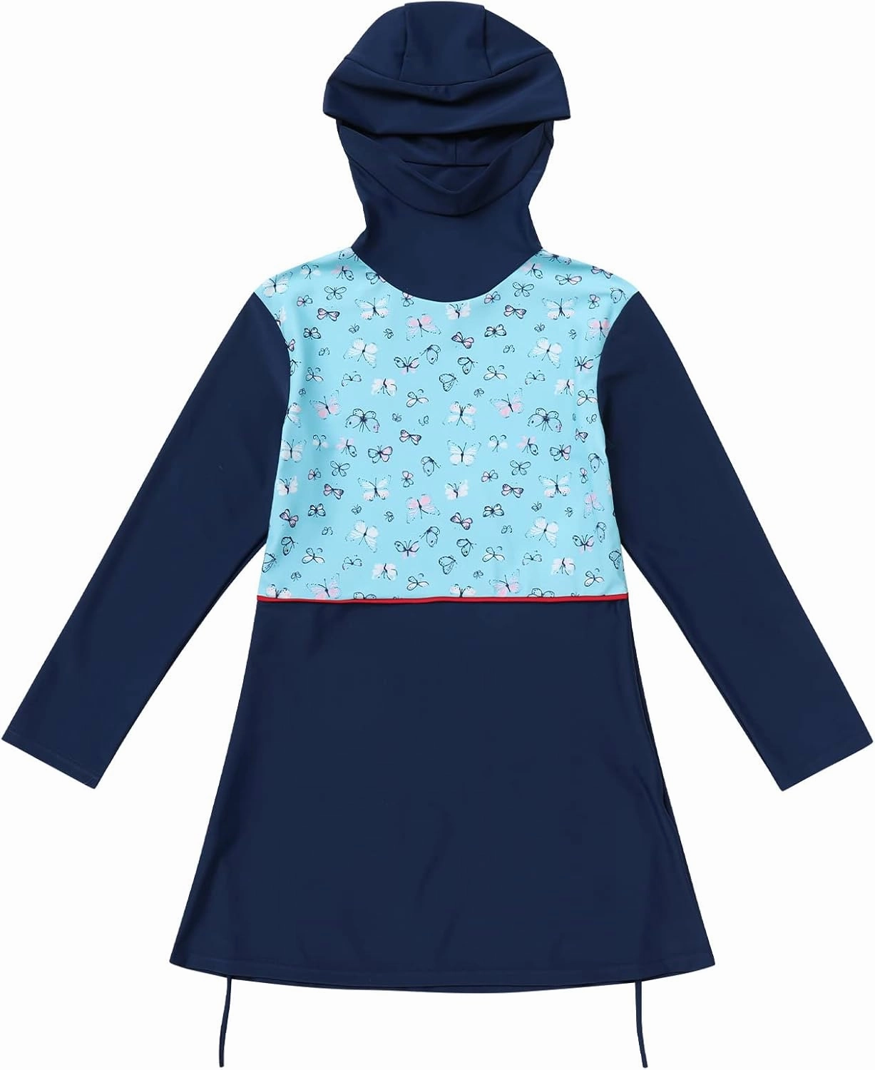 Muslim Swimsuits for Girls Kids Butterfly Islamic Swimwear Burkini Full Cover Hijab Top Pants Swim Costume Bathing Suit