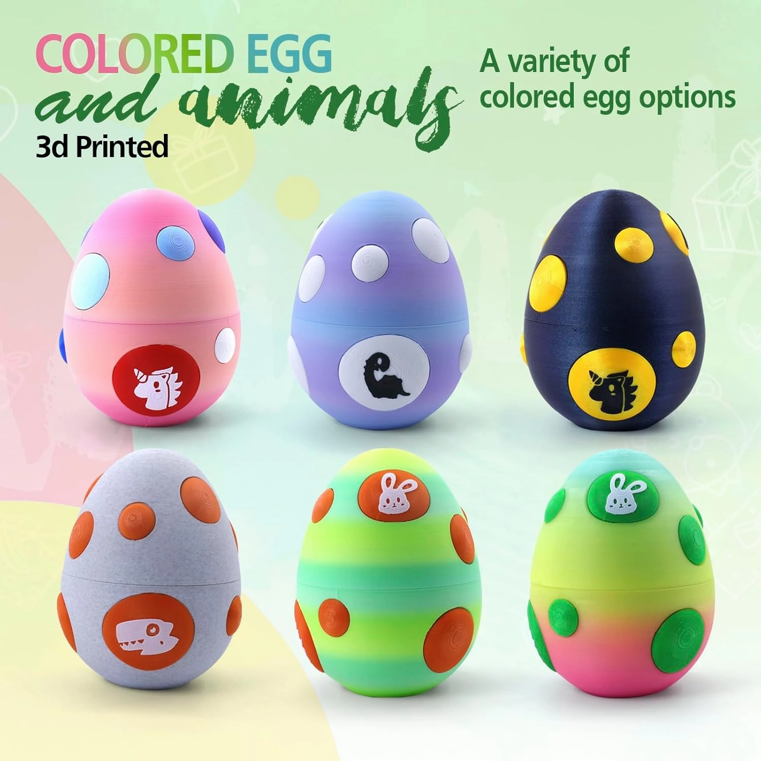 Mystery Mini 3D Printed Articulated Animal Figurines Set with Egg,Little Cute Animals Pocket Pet,3D Animals Toys,3D Printed Miniature Figurines Gifts,Excutive Desk Toy（Capybara&Unicorn&Rabbit）