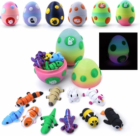 Mystery Mini 3D Printed Articulated Animal Figurines Set with Egg,Little Cute Animals Pocket Pet,3D Animals Toys,3D Printed Miniature Figurines Gifts,Excutive Desk Toy（Capybara&Unicorn&Rabbit）