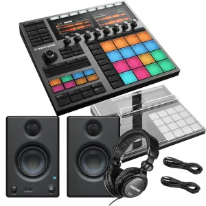 Native Instruments MASCHINE Plus, Decksaver, Presonus Eris3.5 Monitors, (2) 1/4 Cables, Tascam TH02 Headphones Bundle