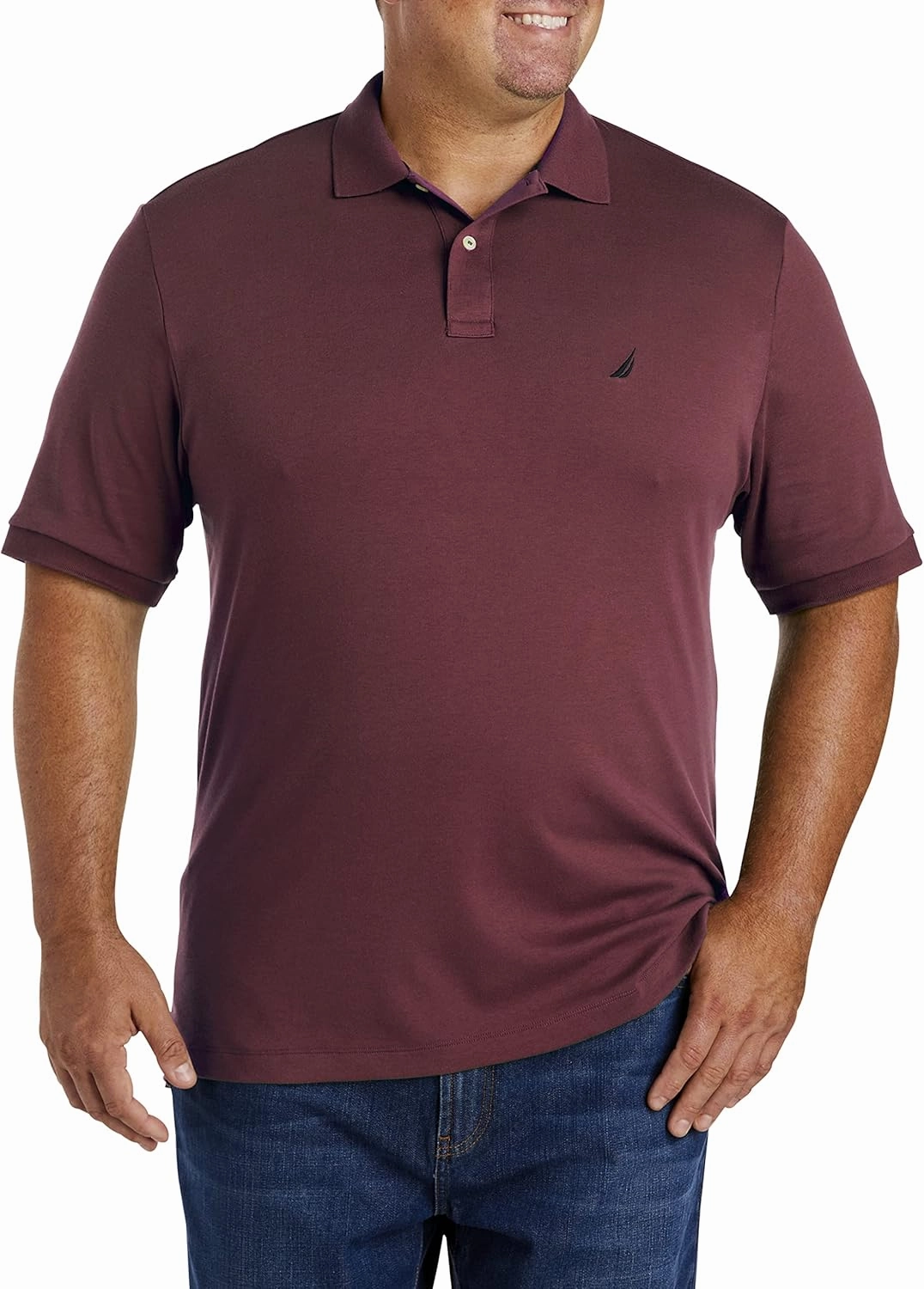 Nautica Men's Classic Fit Short Sleeve Solid Soft Cotton Polo Shirt