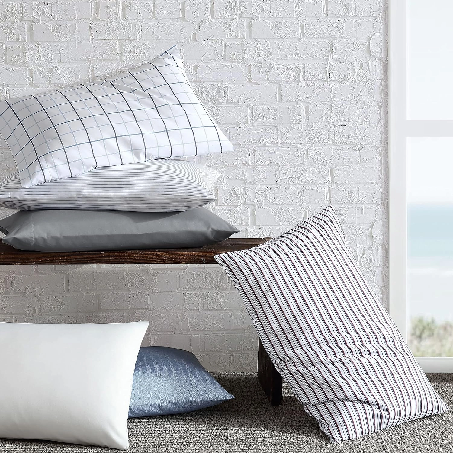 Nautica- Queen Sheet Set, Deep Pocket Fitted Sheet and Pillowcase Set, Casual Bedding Set (Clarkson Blue, Queen)