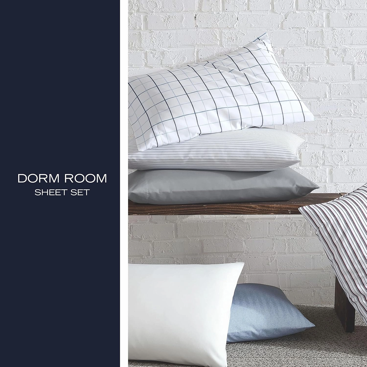 Nautica- Queen Sheet Set, Deep Pocket Fitted Sheet and Pillowcase Set, Casual Bedding Set (Clarkson Blue, Queen)