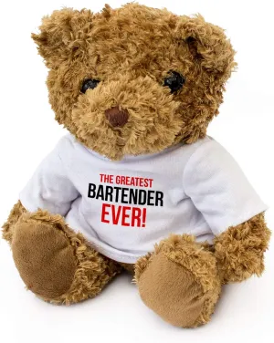 New - Greatest Bartender Ever - Teddy Bear - Cute Soft Cuddly - Award Gift Present Birthday Xmas
