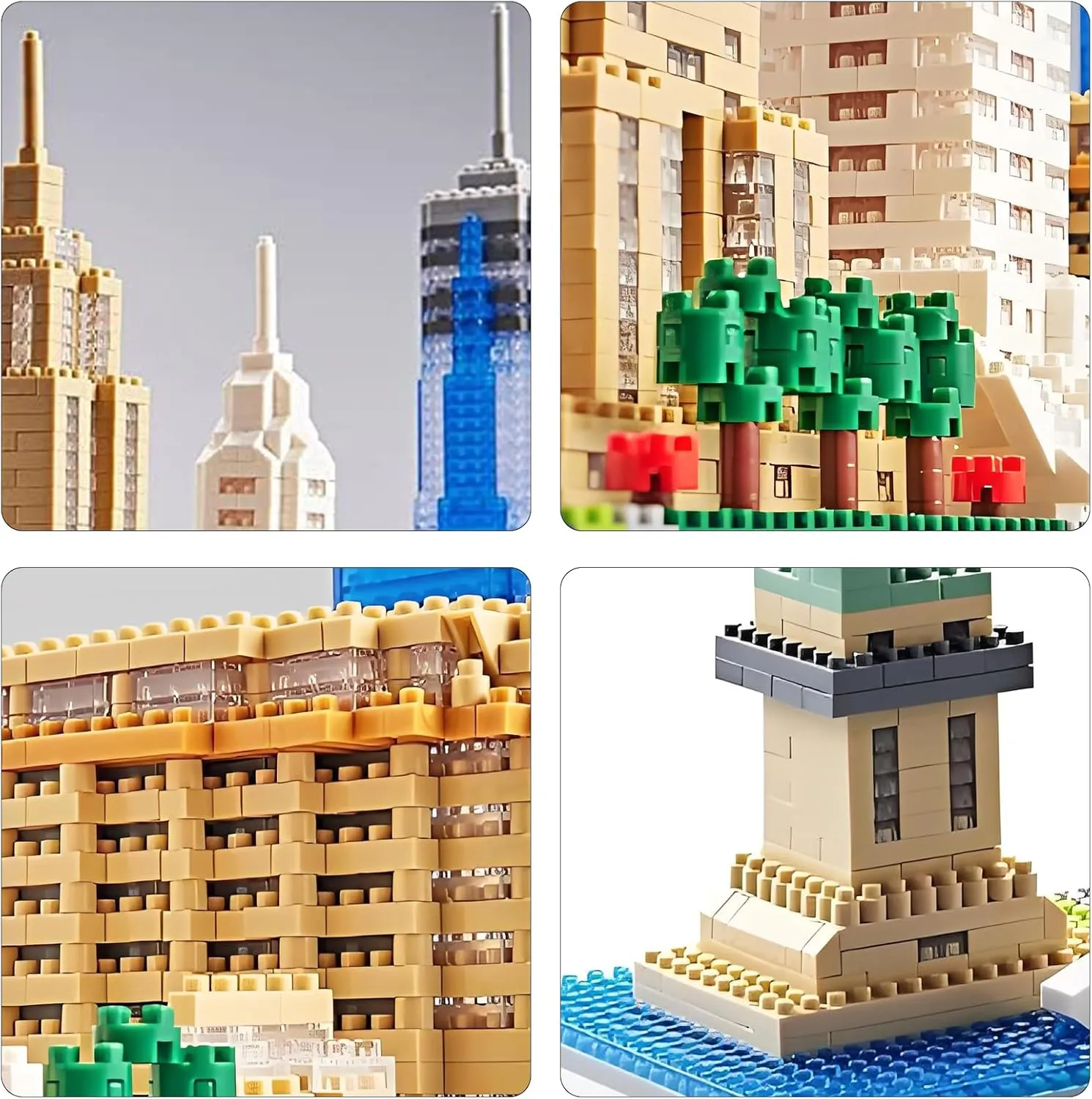 New York Skyline Micro Mini Building Blocks Set for Adults World Famous Landmark Series Architecture Model Kit Toys Gift for Kids 8-12 Ages（3452 Pieces）