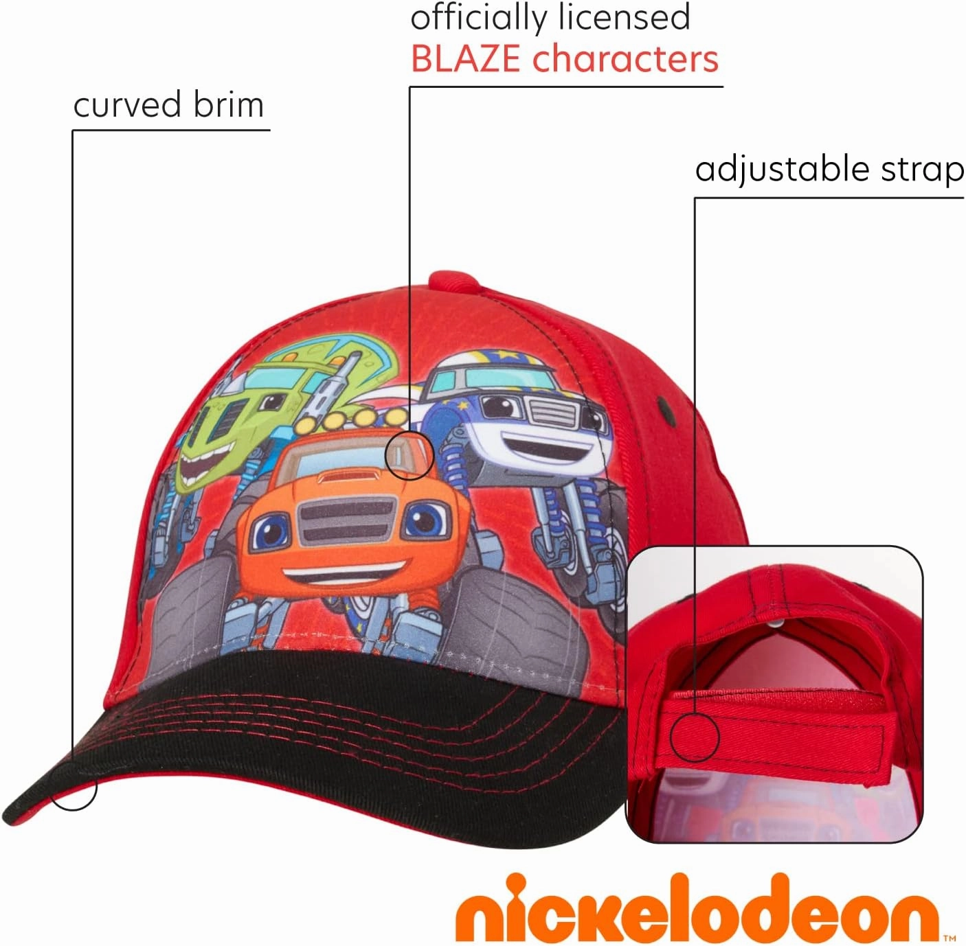 Nickelodeon Boys Blaze & The Monster Machines 2 Pack Cotton Baseball Cap (Ages 2-4)