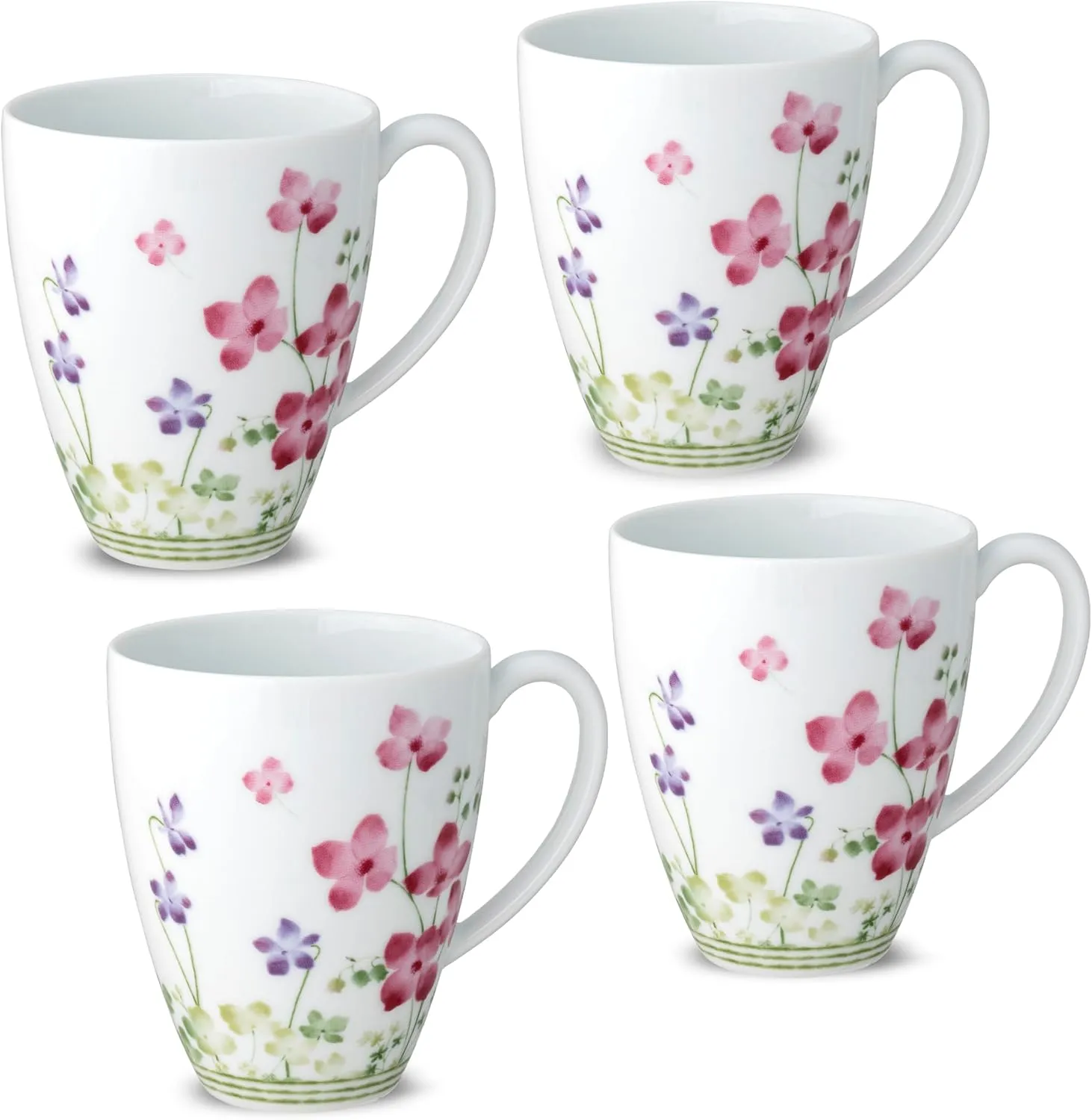 Noritake Bloomington Road Colorful Set of 4 Mugs, 16 oz.