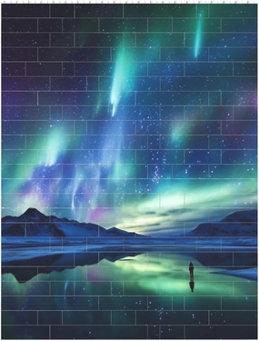 Northern Lights Building Block Puzzle Personalized Building Bricks for Adults Square Shaped Block Puzzle Building Brick Block Puzzles Valentine's Day Gifts for Home Decor Brick Puzzle