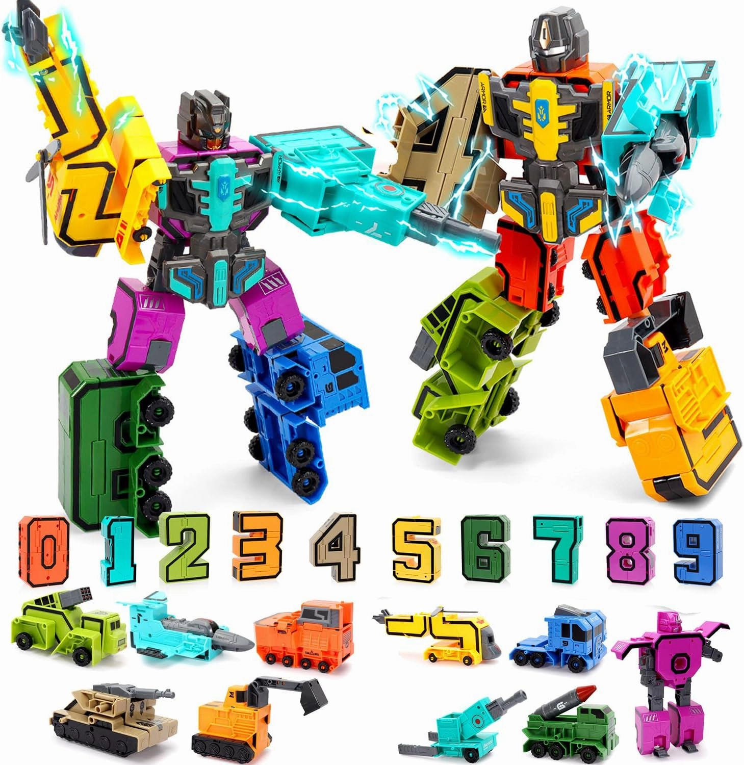 Number Robot Blocks Toys for Kids, Number Bots Transformers Preschool Alphabet Learning Toys, 10Pcs Toddlers Education Math Autism STEM Toys for Ages 3-5, Classroom Rewards Christmas Birthday Gifts