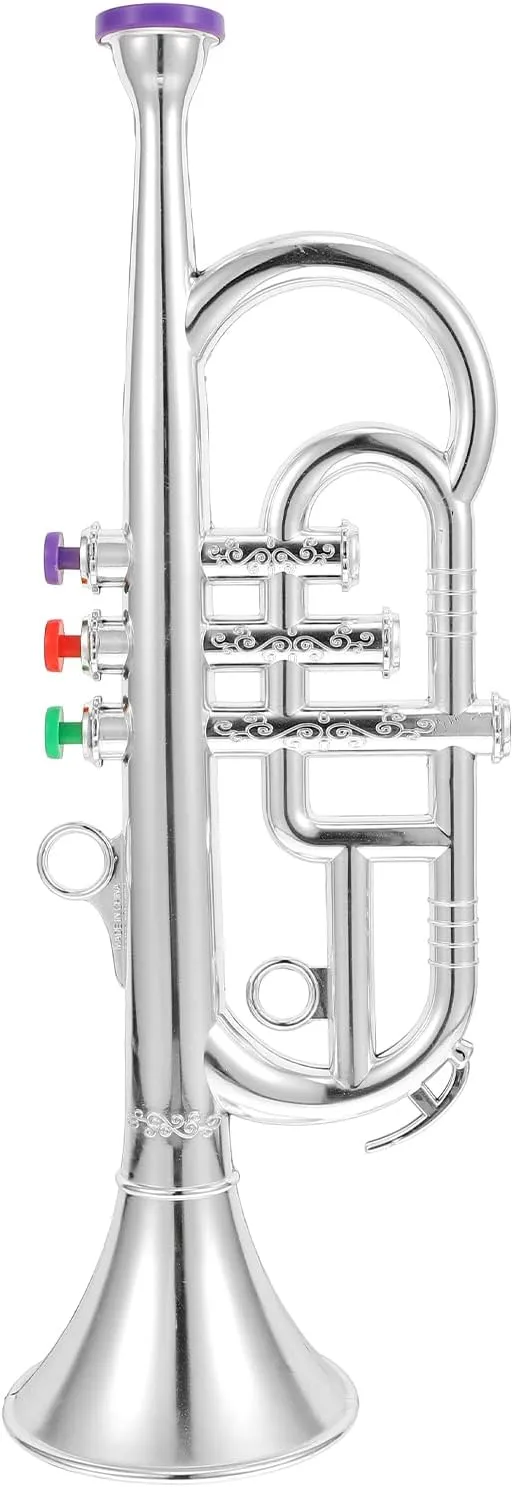 NUOBESTY 1Pc Musical Instrument Props Model Trumpet Toy Instrument Musical Instruments for Kids Early Instruments Learning Tool Wind Instrument Toy Fake Trumpet Child Plating Christmas