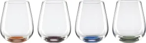 Oneida Bottoms Up Stemless Wine Glasses, Set of 4, 4 Count, Multi
