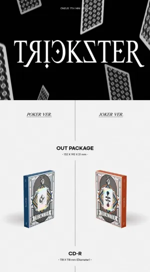 ONEUS Trickster 7th Mini Album Random Version CD 96p Booklet 7ea Trump Card BOAD 1ea Trump Card Case Planar Figure 1ea Coin Board 2p PhotCard Tracking Sealed