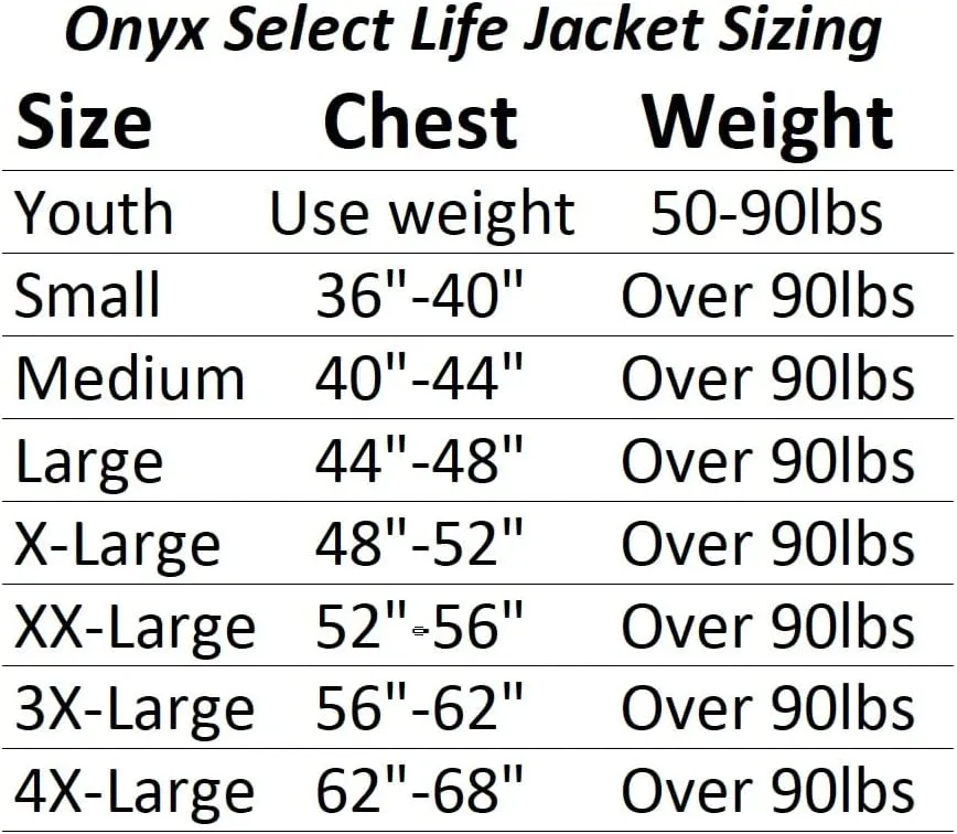 Onyx Select Fishing Life Jacket
