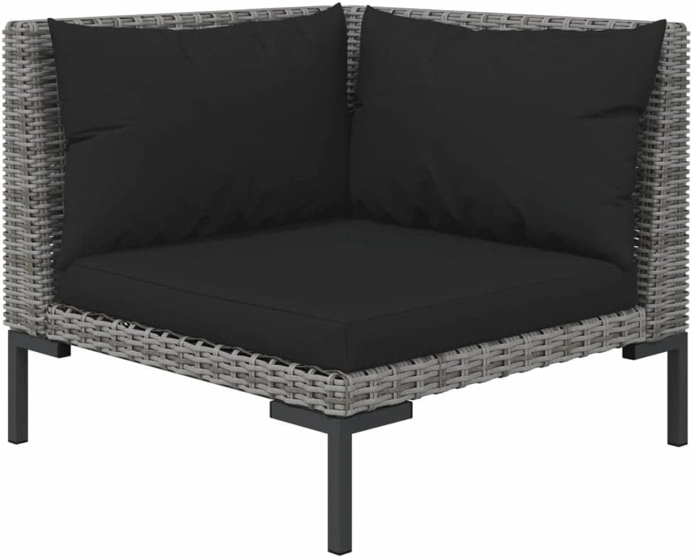 Outdoor Patio Furniture,6 Piece Patio Lounge Set with Cushions Poly Rattan Dark GrayDesigned for Camping, Resting, Outdoors.