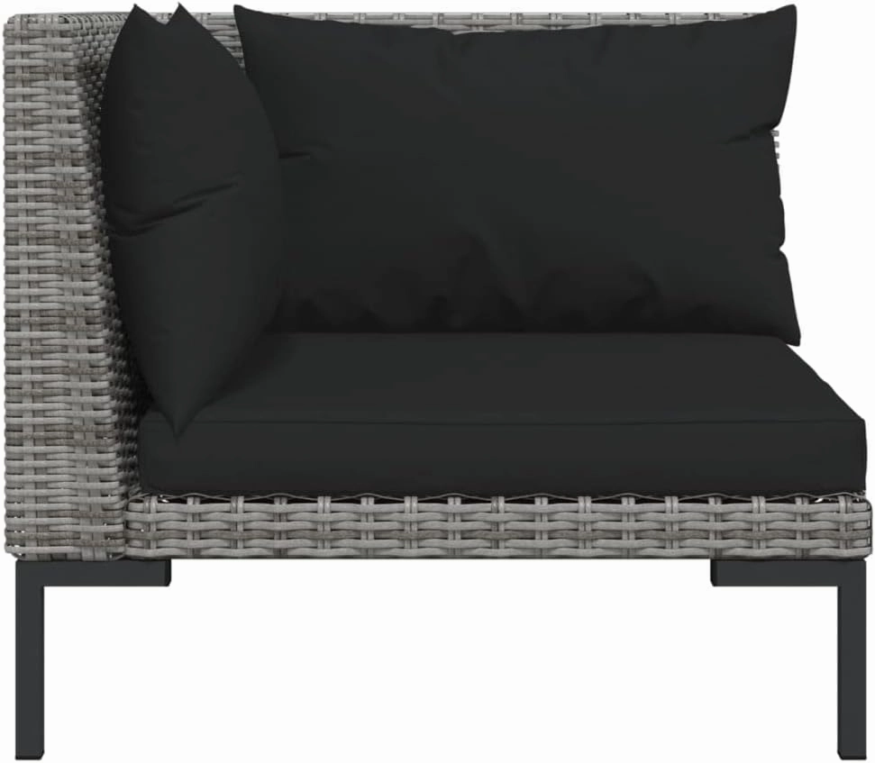 Outdoor Patio Furniture,6 Piece Patio Lounge Set with Cushions Poly Rattan Dark GrayDesigned for Camping, Resting, Outdoors.