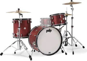 Pacific Drums & Percussion Set Concept Classic 3-Piece w/22 Kick, Ox Blood with Ebony Hoops Drum Shell Packs (PDCC2213OE)