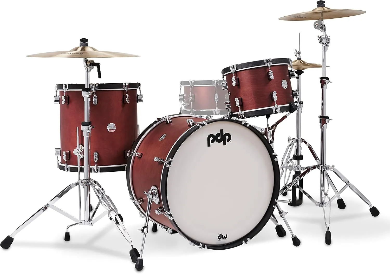 Pacific Drums & Percussion Set Concept Classic 3-Piece w/22 Kick, Ox Blood with Ebony Hoops Drum Shell Packs (PDCC2213OE)