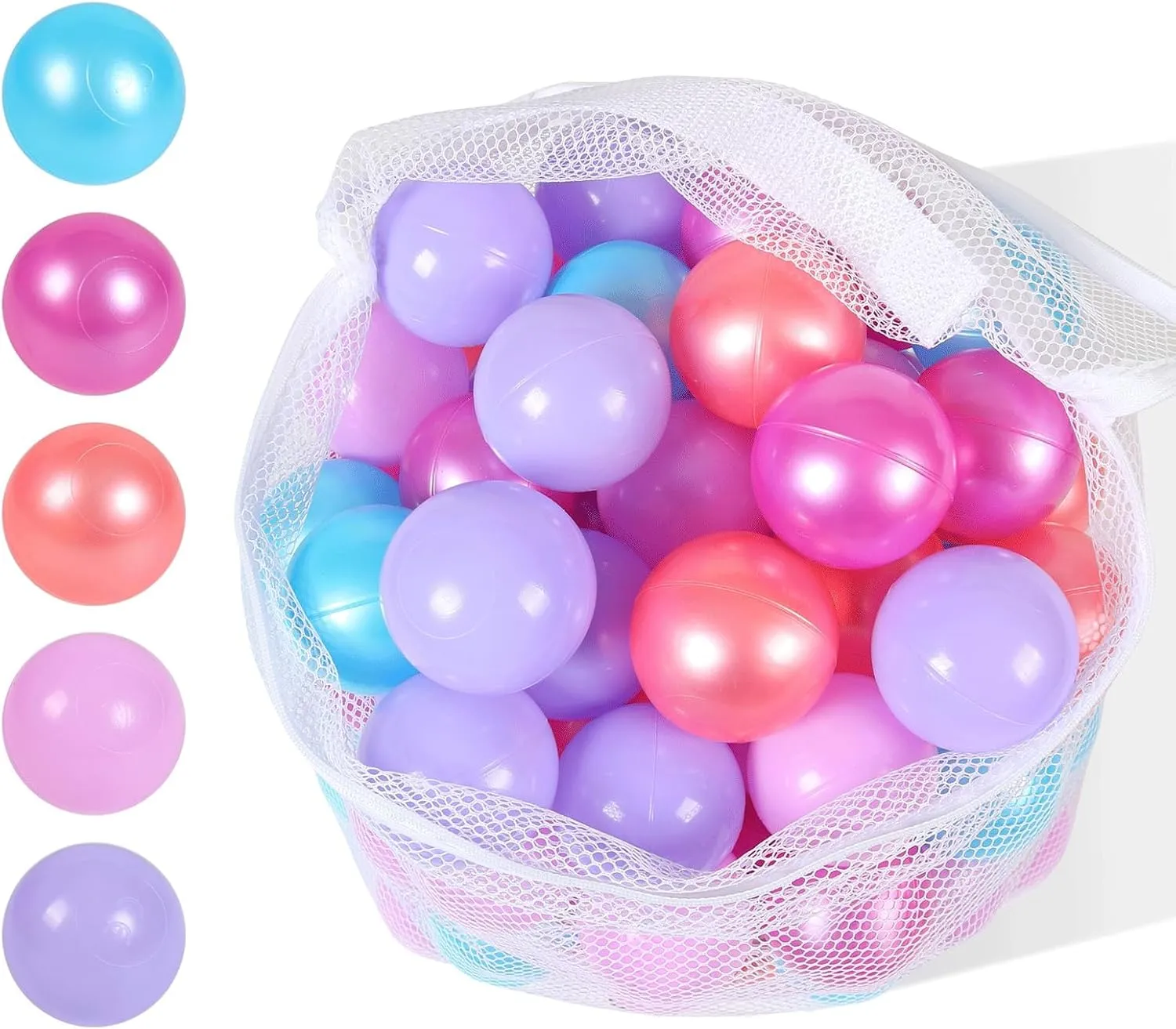 Pack of 100 Plastic Balls, 2.2 inches/5.5 cm, BPA Free Pit Balls Crush Proof Ocean Balls Phthalate Free for Boys Girls Toddlers Indoor Outdoor