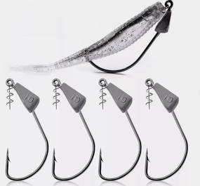 Pack of 25 Fishing Hook Jig Head Soft Lure Jig Head Hook with Spring Twist Lock