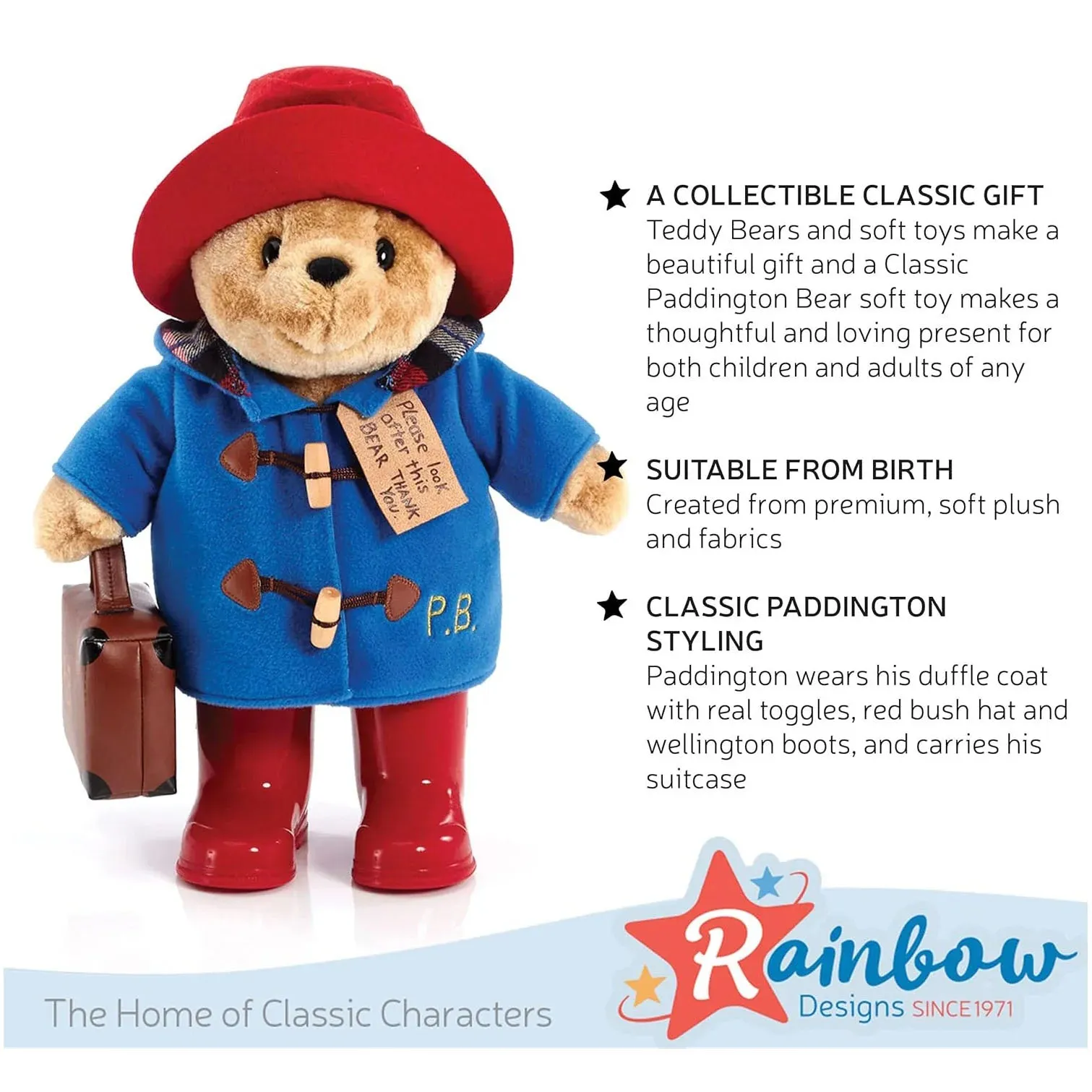 Paddington Bear with Boots and Case 34cm