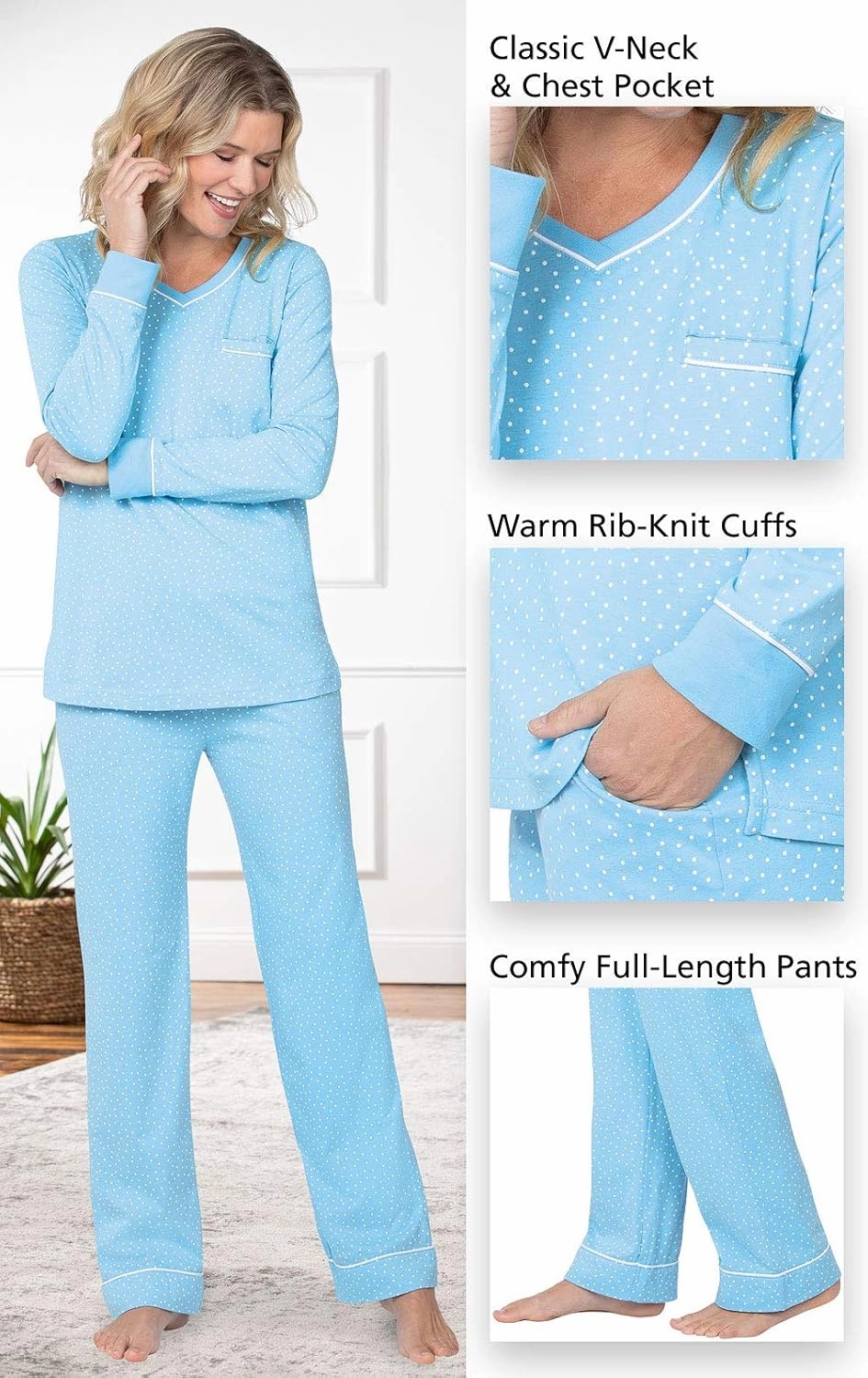 PajamaGram Pajamas For Women - Womens PJ Sets, Pullover Top, 100% Cotton